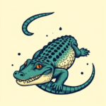 Retro 90S Alligator Tattoo