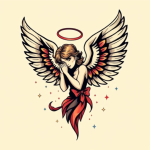 Retro 90S Angel Tattoo