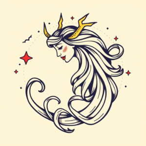 Retro 90S Aquarius Tattoo