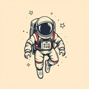 Retro 90S Astronaut Tattoo