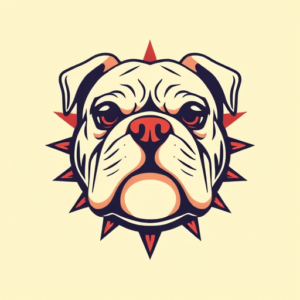 Retro 90S Bulldog Tattoo