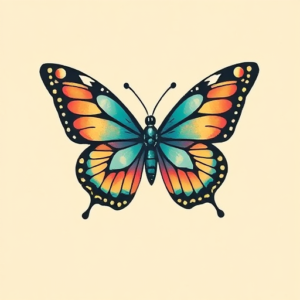 Retro 90S Butterfly Tattoo