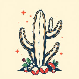 Retro 90S Cactus Tattoo