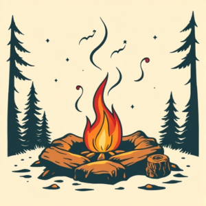 Retro 90S Campfire Tattoo