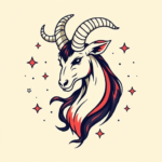 Retro 90S Capricorn Tattoo