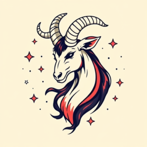 Retro 90S Capricorn Tattoo