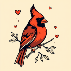 Retro 90S Cardinal Tattoo