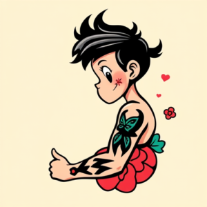 Retro 90S Cartoon Tattoo