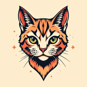 Retro 90S Cat Tattoo