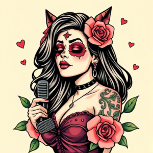Retro 90S Catrina Tattoo