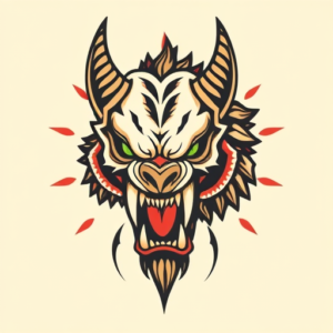 Retro 90S Cerberus Tattoo