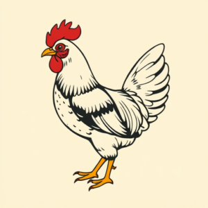 Retro 90S Chicken Tattoo