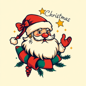 Retro 90S Christmas Tattoo