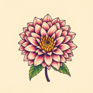 Retro 90S Chrysanthemum Tattoo