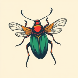 Retro 90S Cicada Tattoo