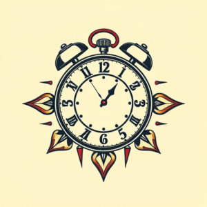 Retro 90S Clock Tattoo