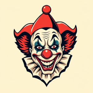 Retro 90S Clown Tattoo