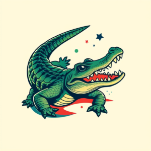 Retro 90S Crocodile Tattoo