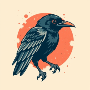 Retro 90S Crow Tattoo