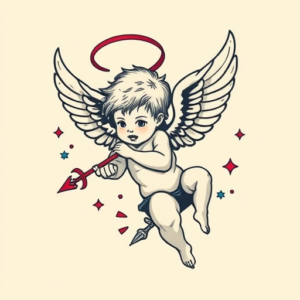 Retro 90S Cupid Tattoo