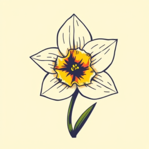 Retro 90S Daffodil Tattoo