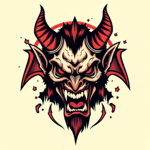 Retro 90S Demon Tattoo