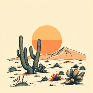 Retro 90S Desert Tattoo