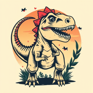 Retro 90S Dinosaur Tattoo