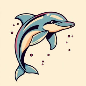 Retro 90S Dolphin Tattoo