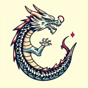 Retro 90S Dragon Tattoo