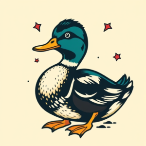 Retro 90S Duck Tattoo