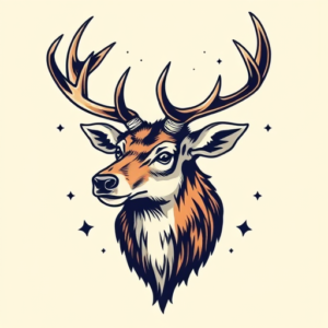 Retro 90S Elk Tattoo