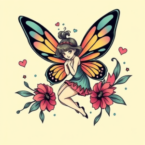 Retro 90S Fairy Tattoo