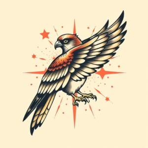 Retro 90S Falcon Tattoo