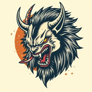 Retro 90S Fenrir Tattoo