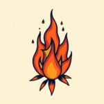 Retro 90S Fire Tattoo