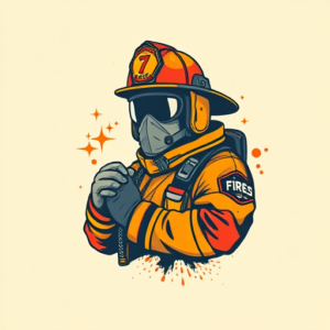 Retro 90S Firefighter Tattoo