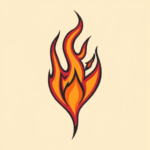 Retro 90S Flame Tattoo