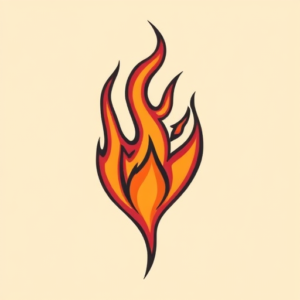 Retro 90S Flame Tattoo