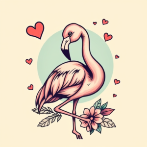 Retro 90S Flamingo Tattoo