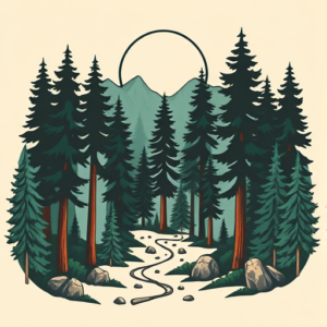 Retro 90S Forest Tattoo