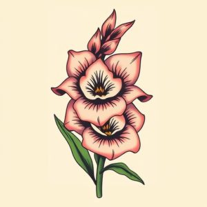 Retro 90S Gladiolus Tattoo