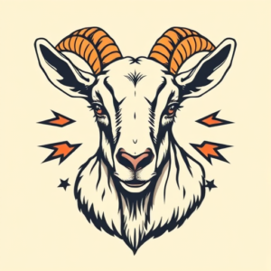 Retro 90S Goat Tattoo