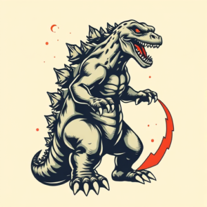 Retro 90S Godzilla Tattoo