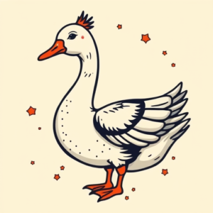 Retro 90S Goose Tattoo