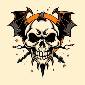 Retro 90S Halloween Tattoo