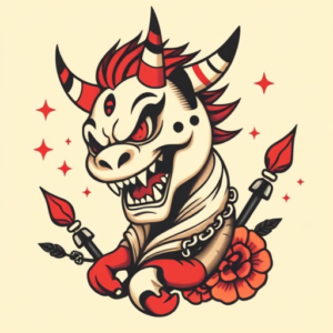 Retro 90S Hannya Tattoo