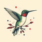 Retro 90S Hummingbird Tattoo