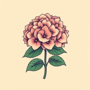 Retro 90S Hydrangea Tattoo