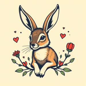 Retro 90S Jackalope Tattoo